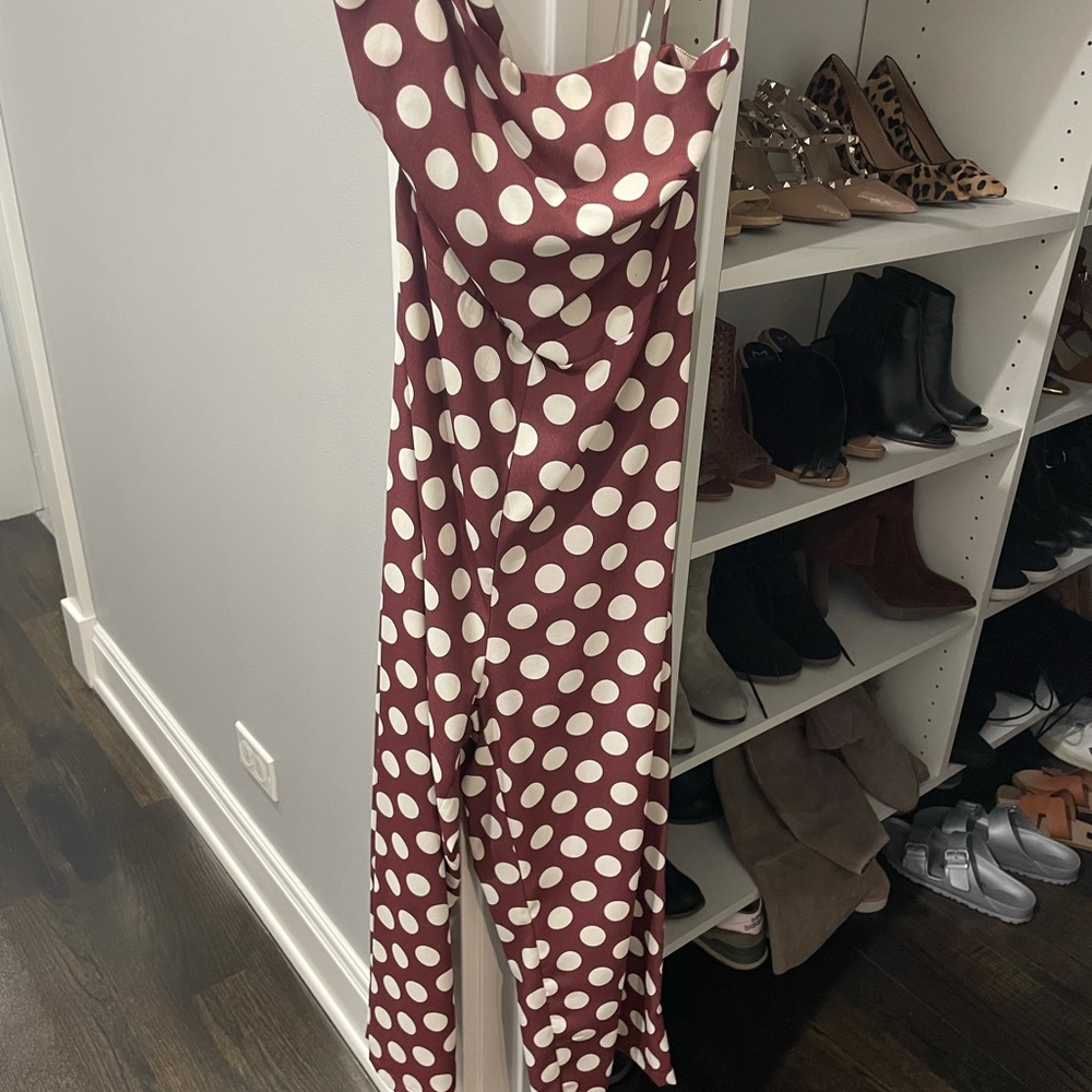 Polka Dot pants suit with opening in back